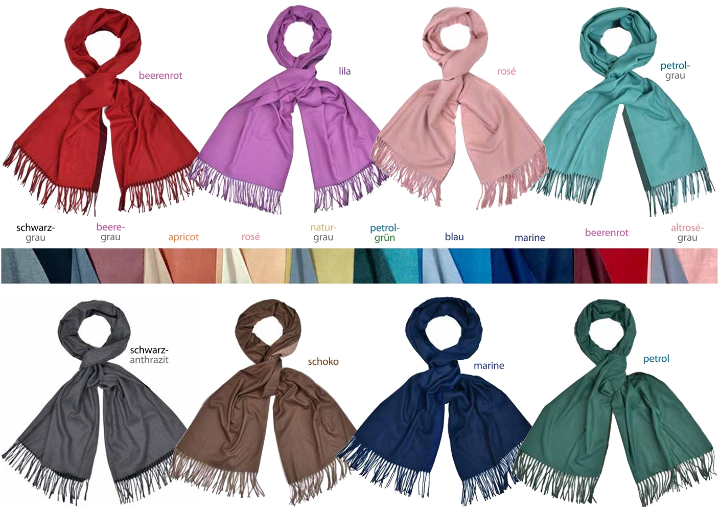 #329 hochwertiger UNI Schal - Cashmere Feeling