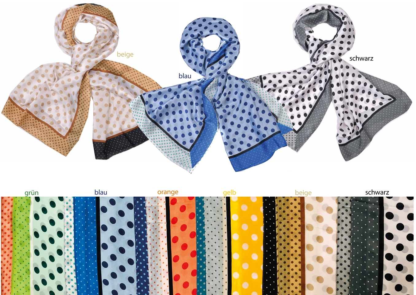 #403 Punkte Schal (Seiden Optik)