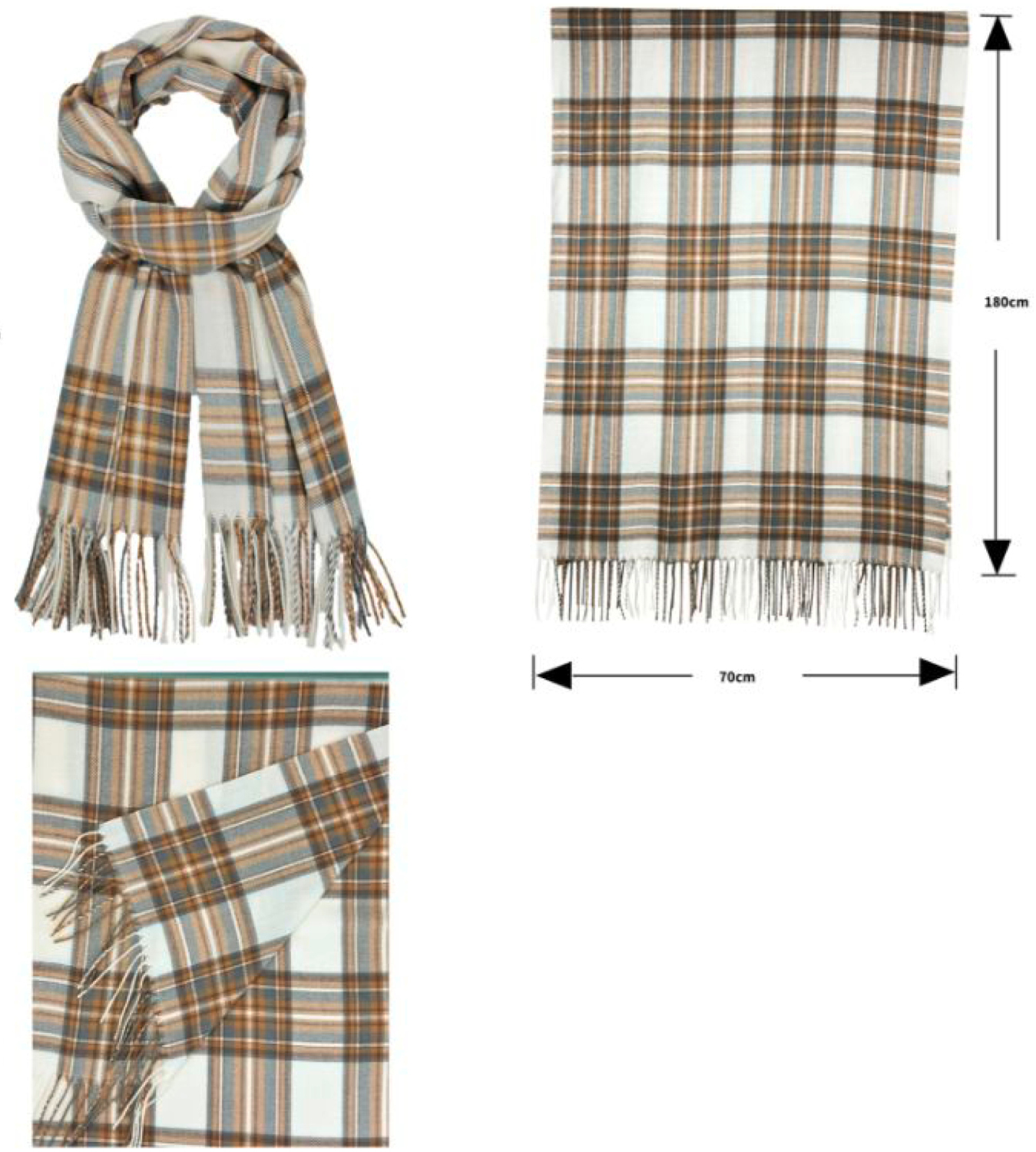 #804 Karo Schal braun