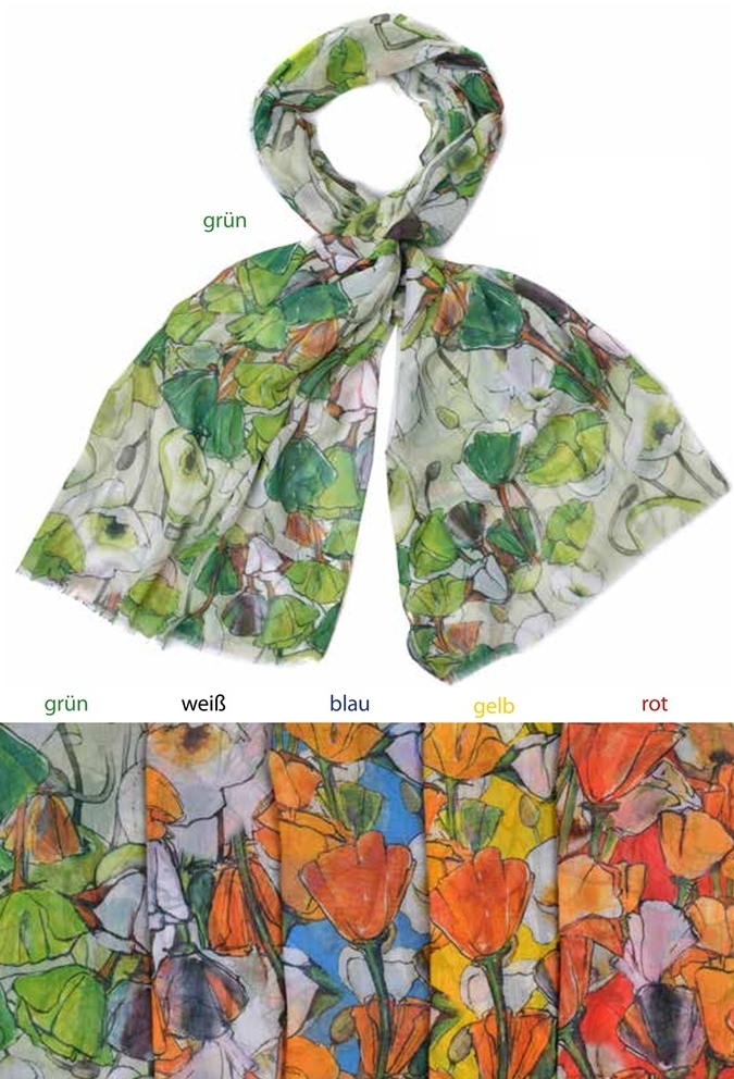 #441 leichter Blumen Schal