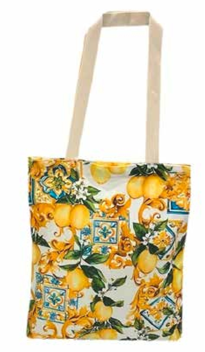 T 222 Zitronen Stofftasche mit Reißverschluss