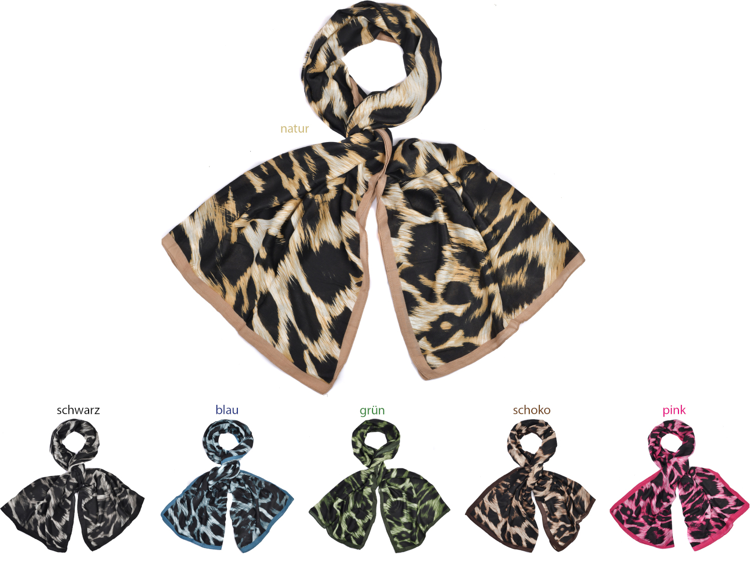 #165 Leo Schal Animal Print