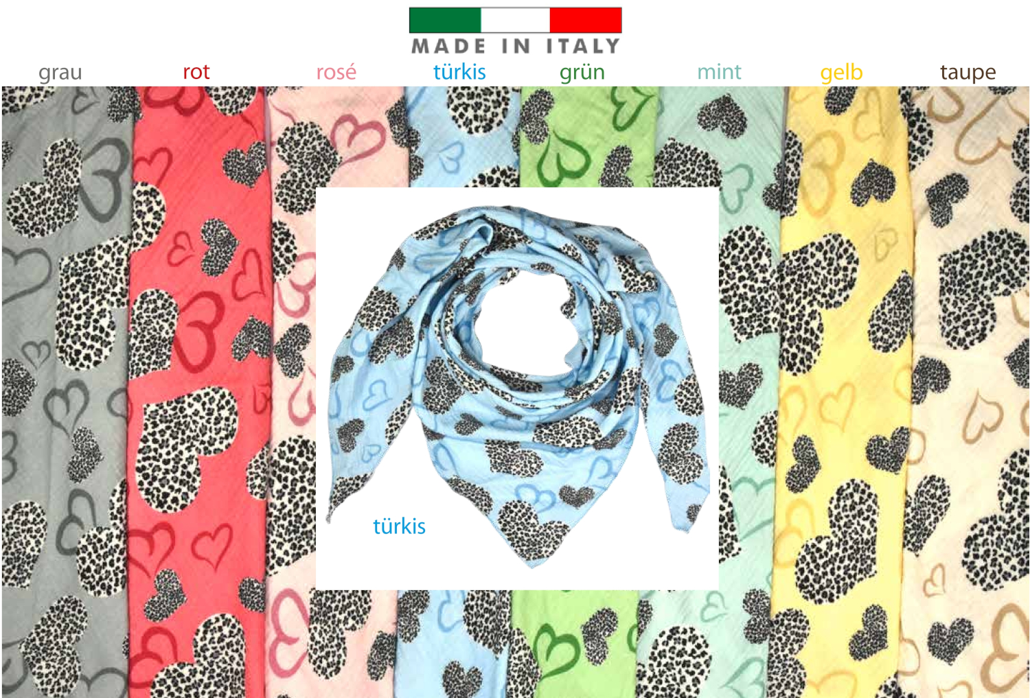 #321 Dreieckstuch mit Leo Herz aus Baumwolle