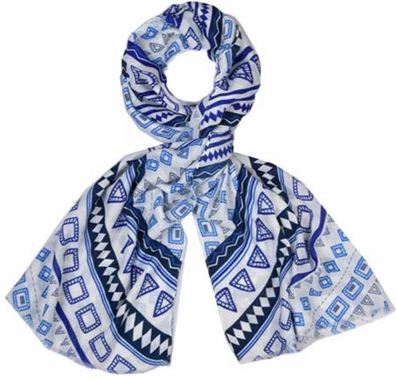 #471 blauer Musterschal