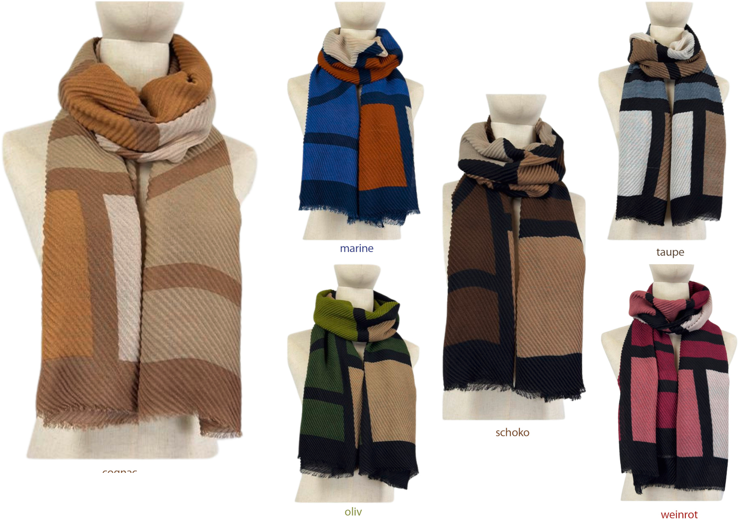 #594 Grafik-Plissee-Schal