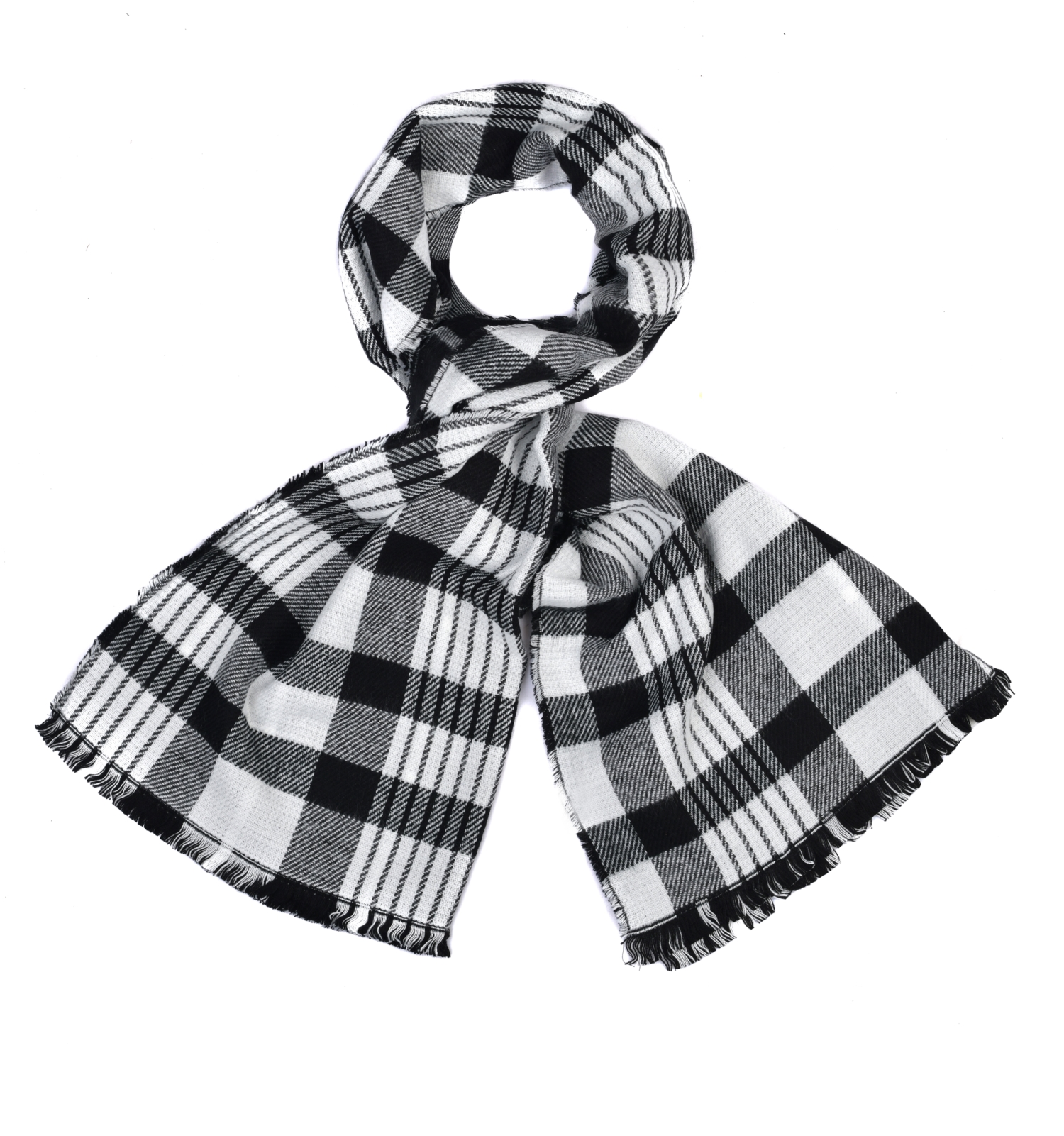#976 großer, hochwertiger Schal schwarz weiß