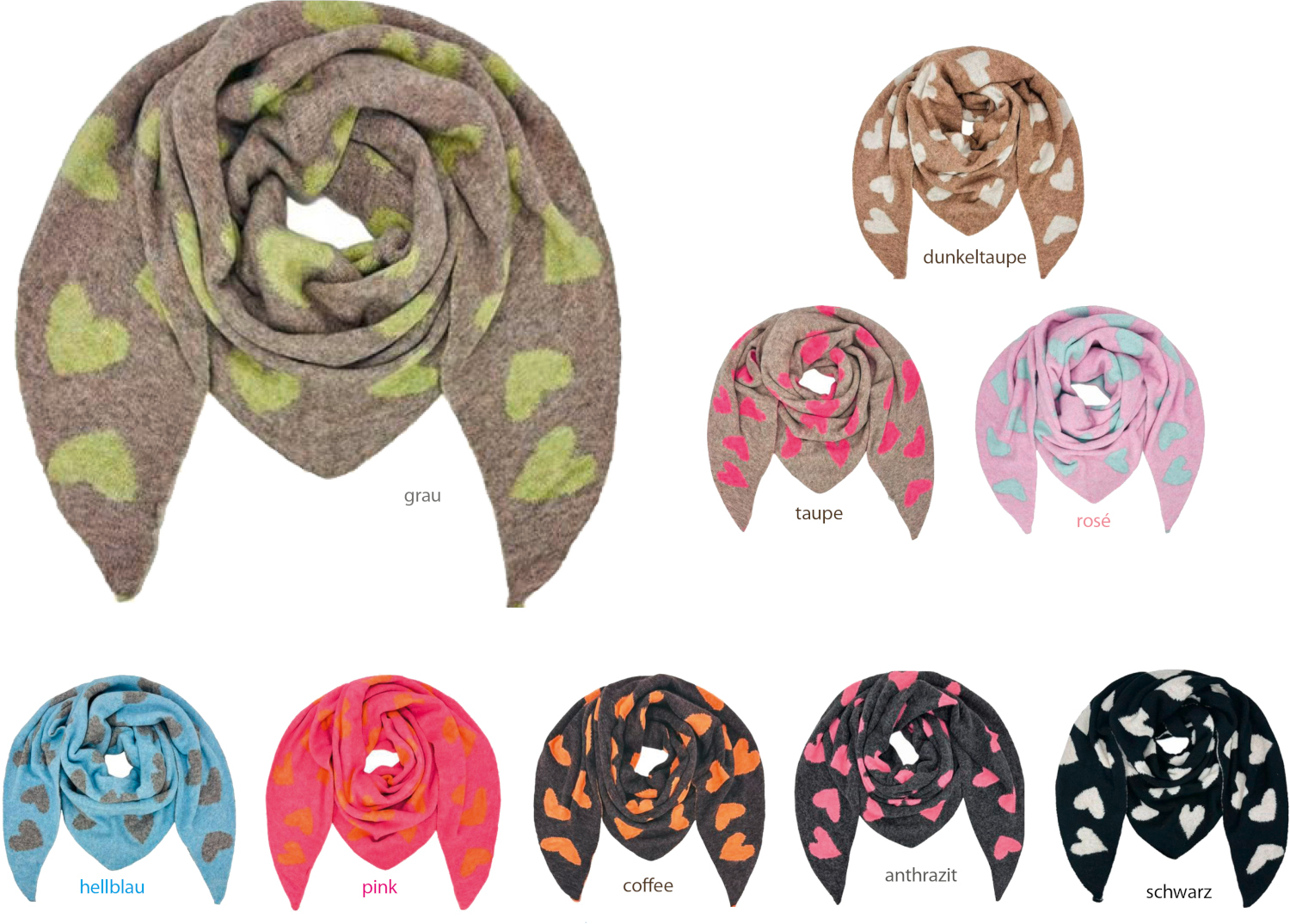 #994 dickes Herz Dreiecks-Tuch