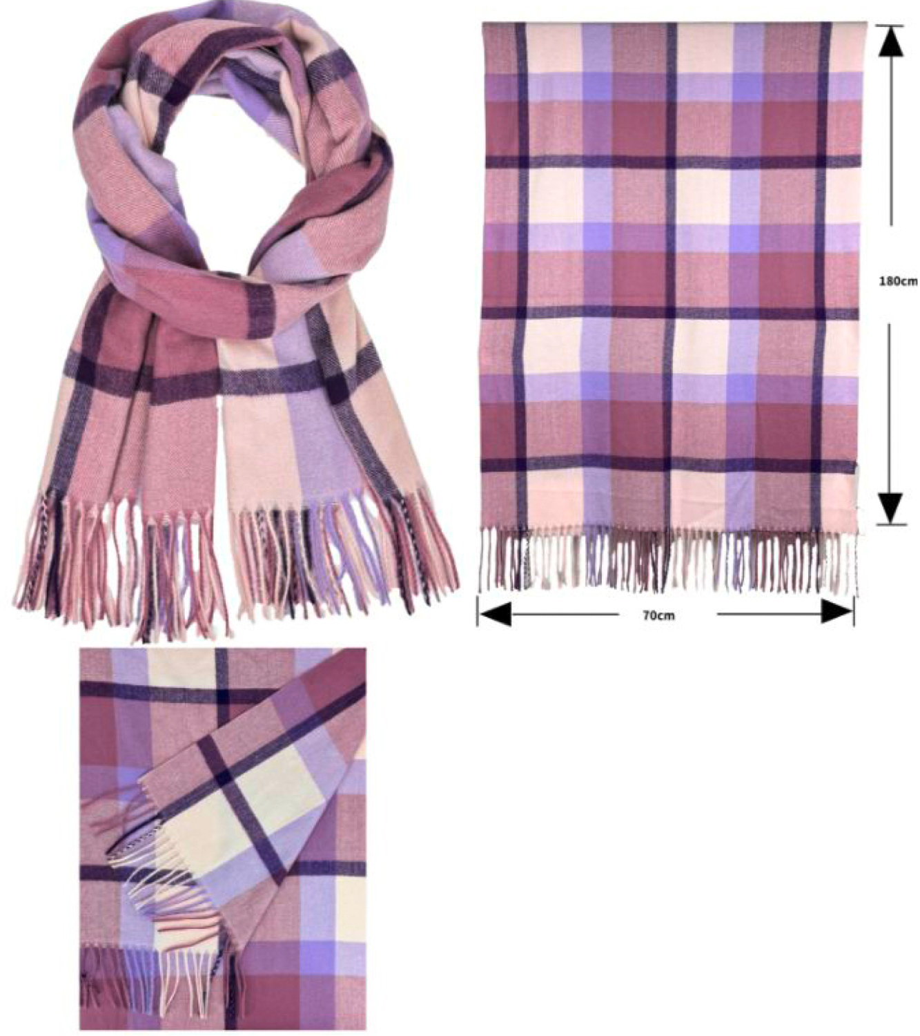 #806 Karo Schal flieder