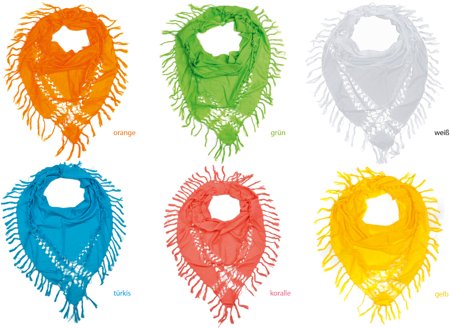 #917 Dreieckstuch Uni mit Fransen