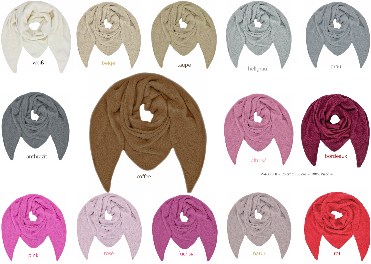 #395 flauschiger-UNI Dreieck Schal