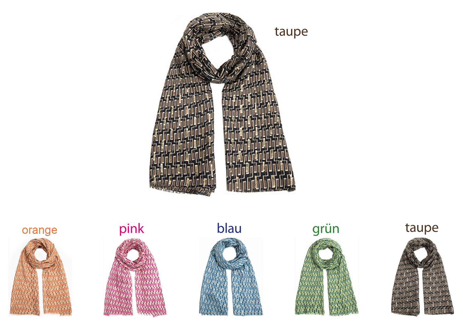 #532 Muster Schal mit metallic