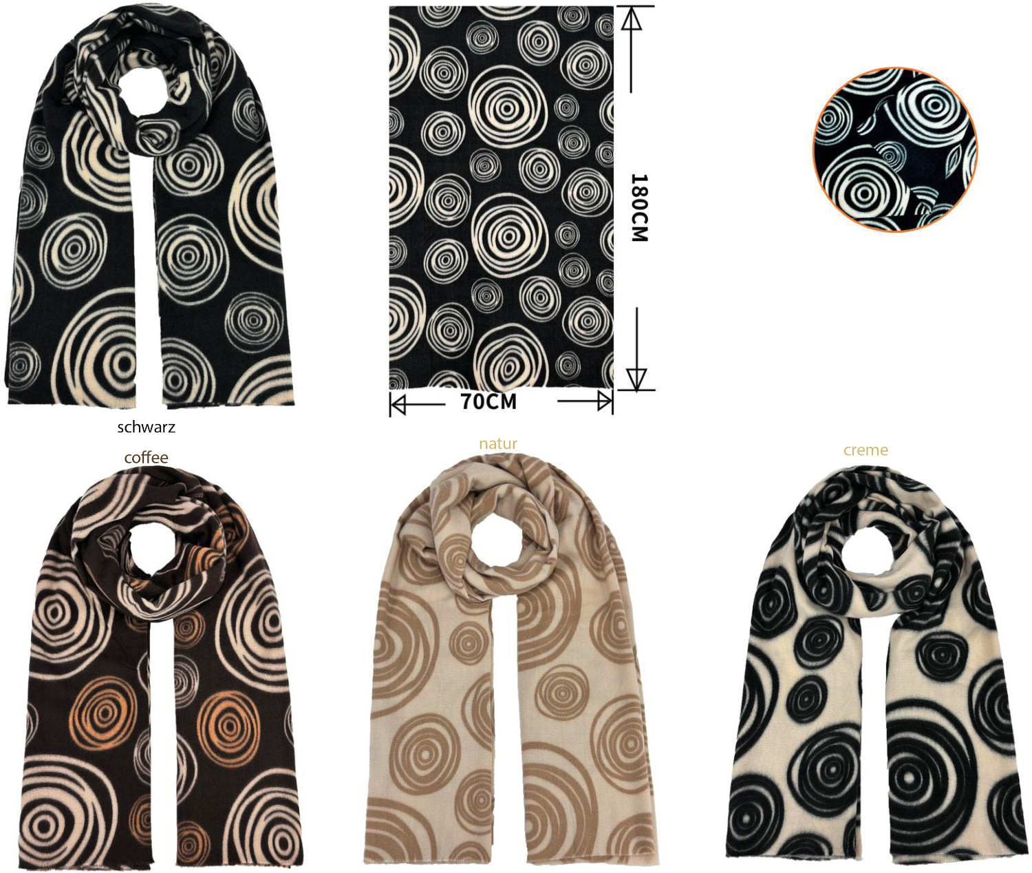 #839 Dicker Winter Schal mit Kreise