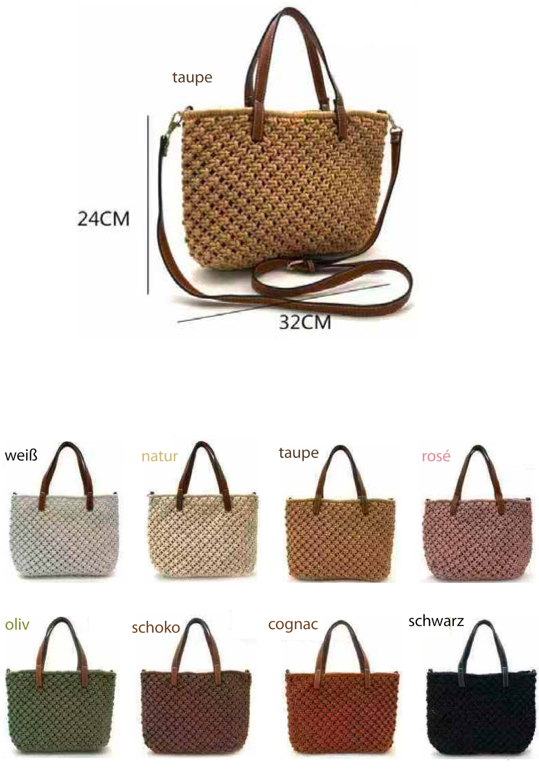 T 930 Netz-Tasche mit Innenfutter und Reißverschluss