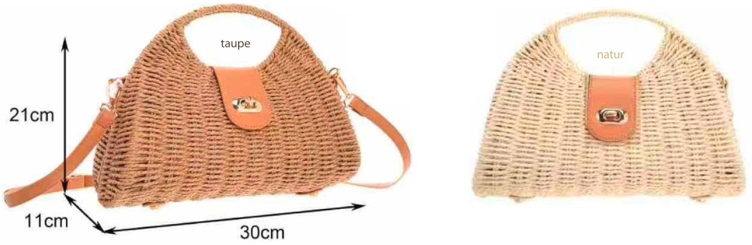 T 970 Aruba Korb Tasche mit Innenfutter und Reißverschluss